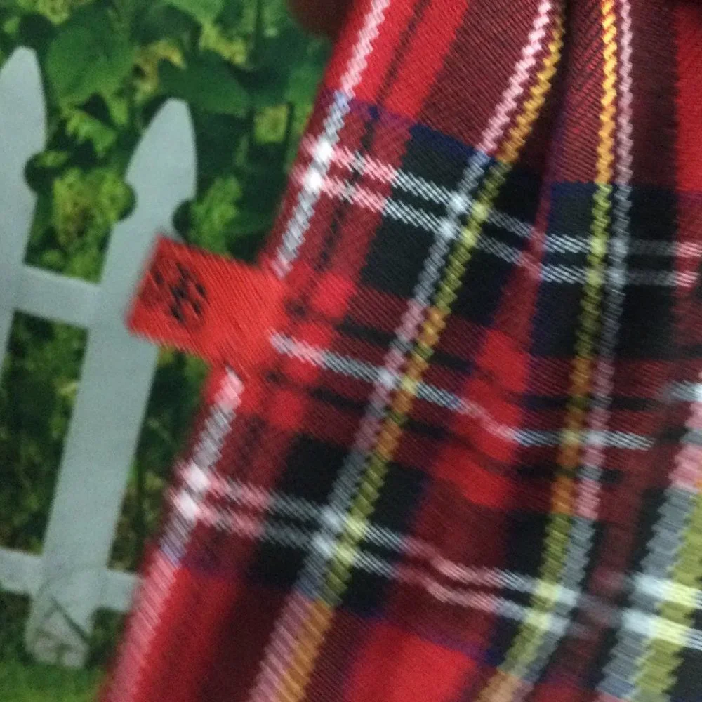 Tripp NYC Royal Bones Red Plaid Mini Skirt M